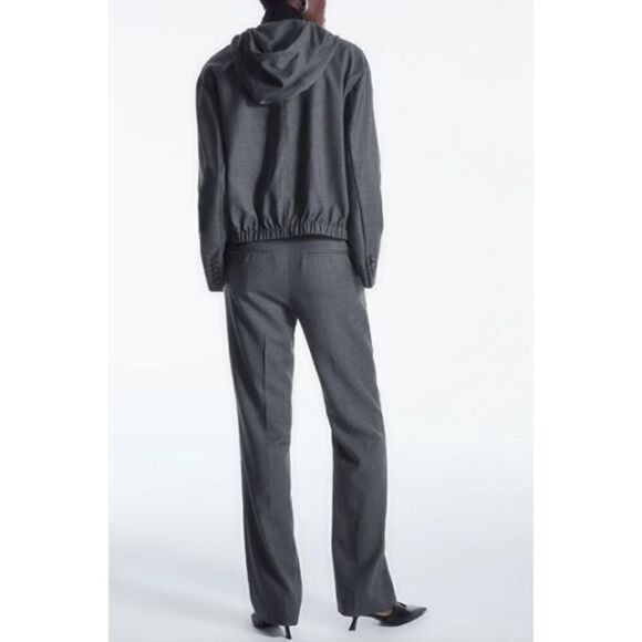 New Women's  COS Slim Tailored Wool Pants Gray Size 6 - Picture 2 of 5
